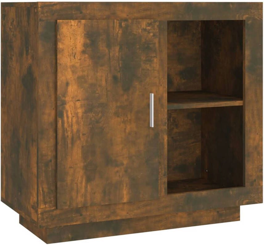 The Living Store Dressoir Gerookt Eiken 80 x 40 x 75 cm Bewerkt Hout