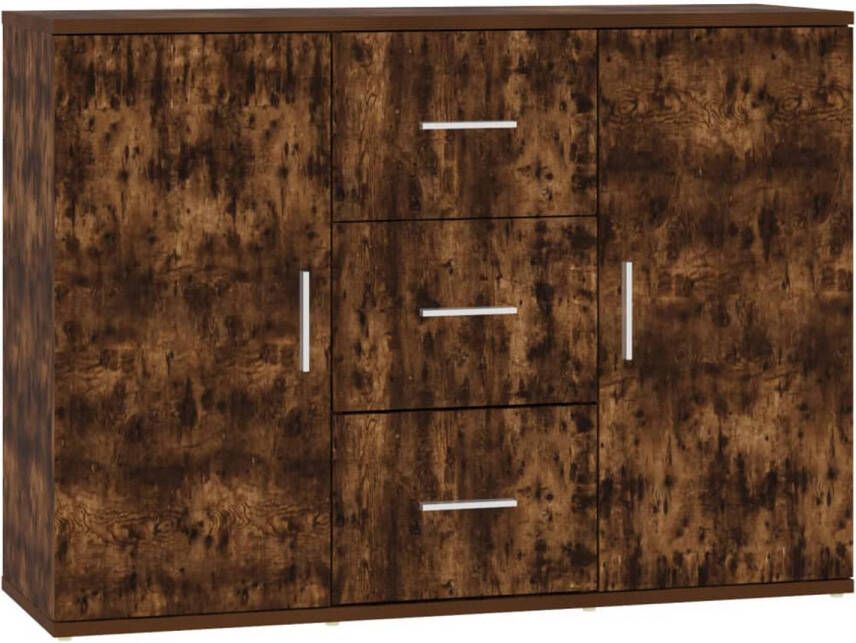 The Living Store Dressoir Gerookt Eiken 91x29.5x65 cm Duurzaam bewerkt hout