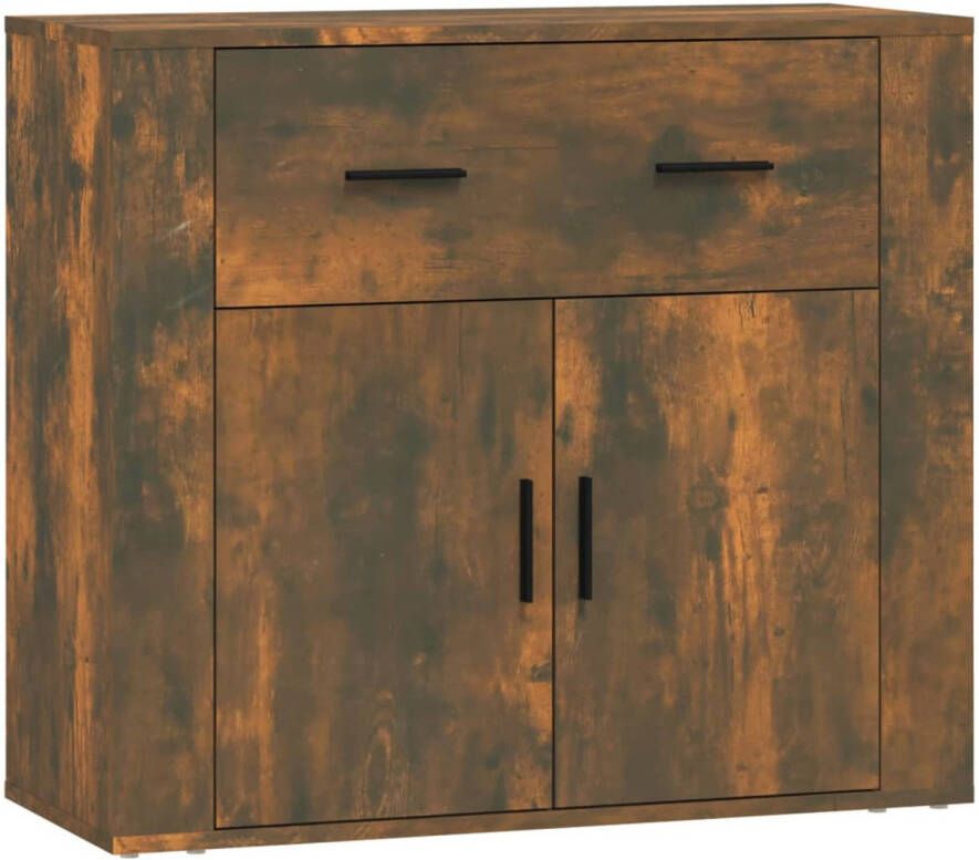 The Living Store Dressoir Gerookt Eiken Hout 80 x 33 x 70 cm