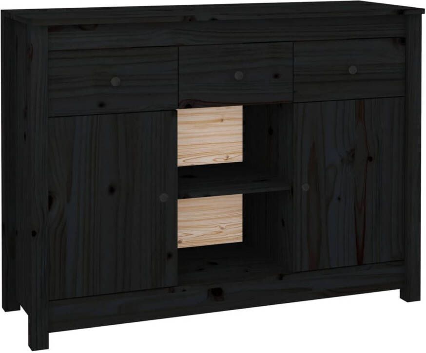 The Living Store Dressoir Grenenhout 100 x 35 x 74.5 cm Zwart