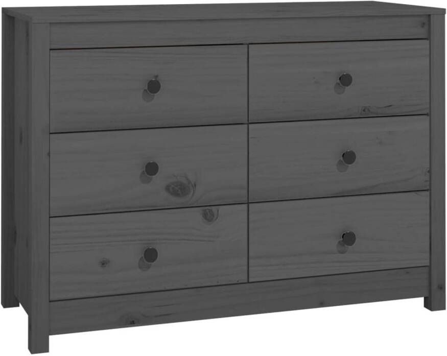 The Living Store Dressoir Grenenhout 100 x 40 x 72 cm Grijs