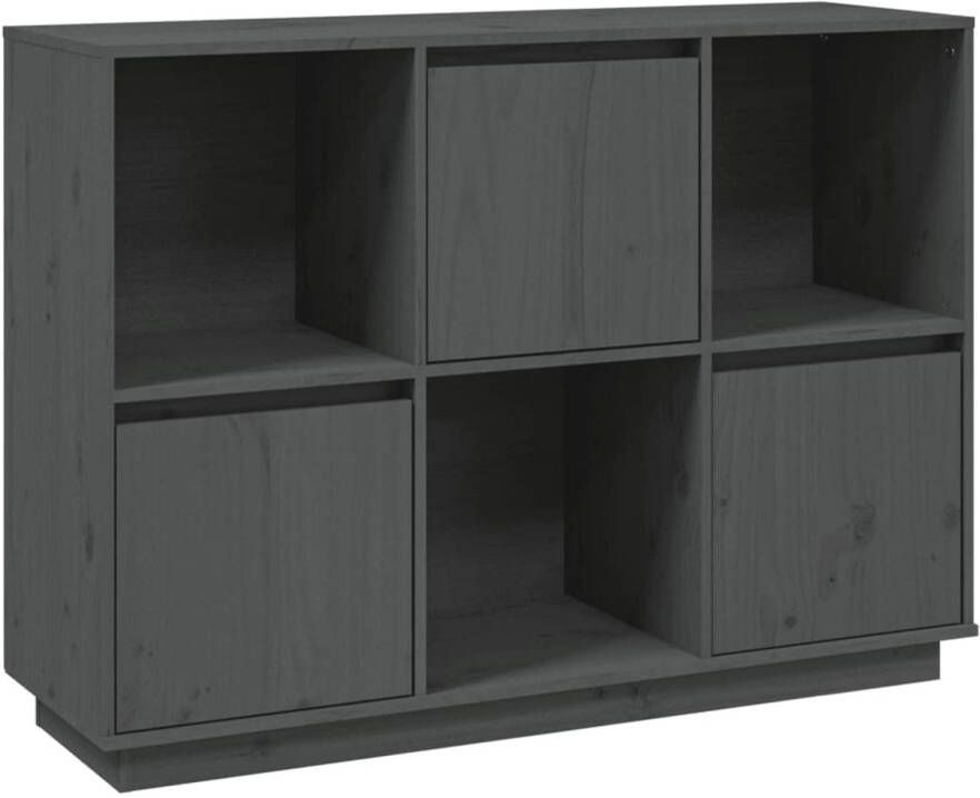 The Living Store Dressoir Grenenhout 110.5 x 35 x 80 cm Grijs