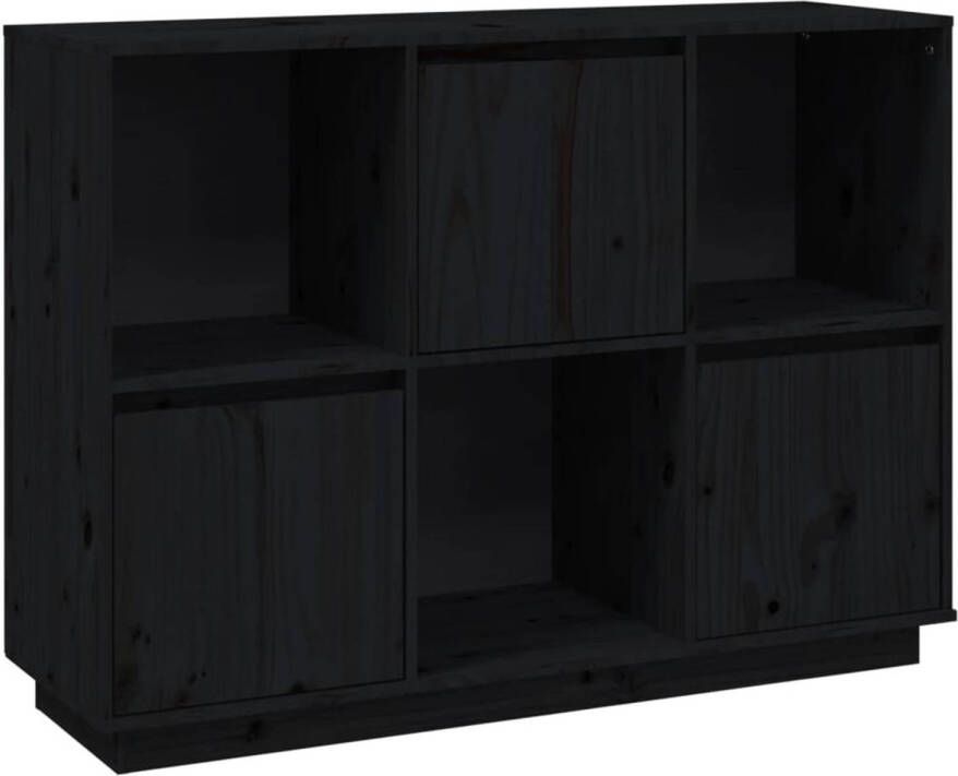 The Living Store Dressoir Grenenhout 110.5 x 35 x 80 cm Zwart