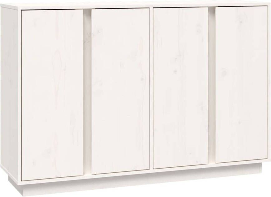 The Living Store Dressoir Grenenhout 120x35x80 cm Wit