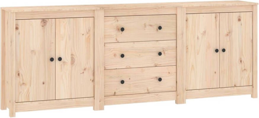 The Living Store Dressoir Grenenhout 210 x 35 x 80 cm Opbergruimte Stevig blad