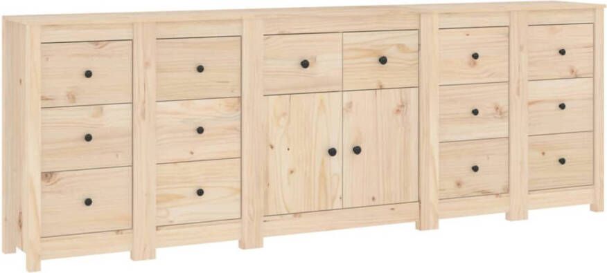 The Living Store Dressoir Grenenhout 230x35x80cm Opbergruimte Stevig blad