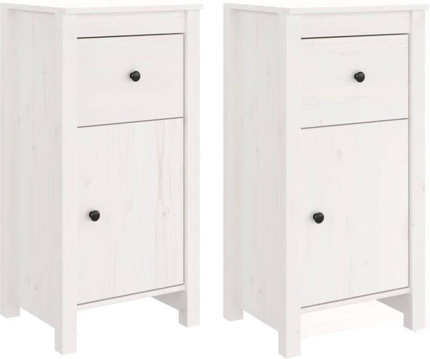 The Living Store Dressoir Grenenhout 40x35x80 cm Wit