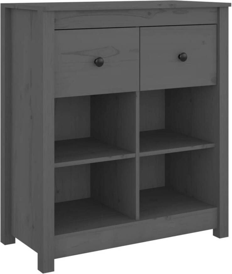 The Living Store Dressoir Grenenhout 70 x 35 x 80 cm Grijs