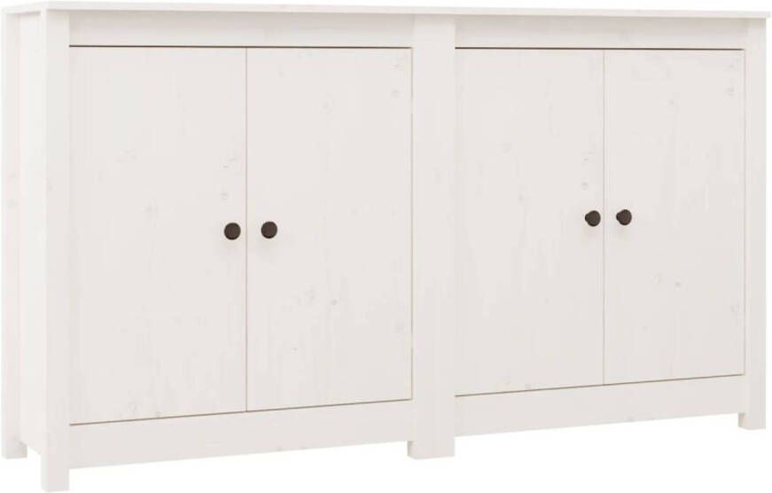 The Living Store Dressoir Grenenhout 70x35x80 cm Wit