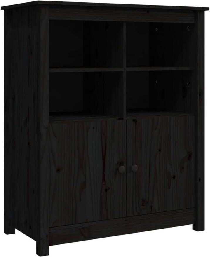 The Living Store Dressoir Grenenhout 83 x 41.5 x 100 cm Zwart