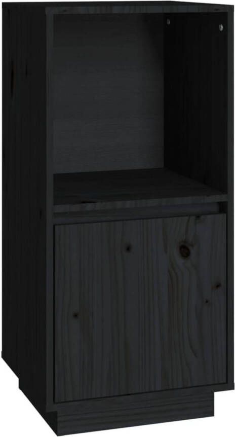 The Living Store Dressoir Grenenhout Opbergruimte 38x35x80 cm Zwart