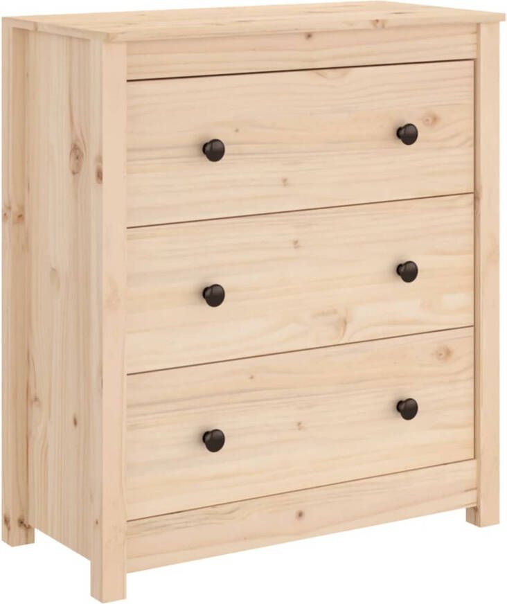 The Living Store Dressoir Grenenhout Praktisch opbergmeubel 70 x 35 x 80 cm Rustieke uitstraling