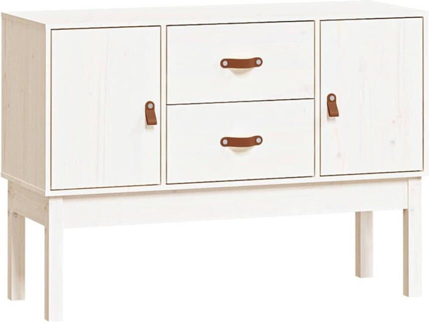 The Living Store Dressoir Grenenhout Wit 110 x 40 x 78 cm Stevig blad