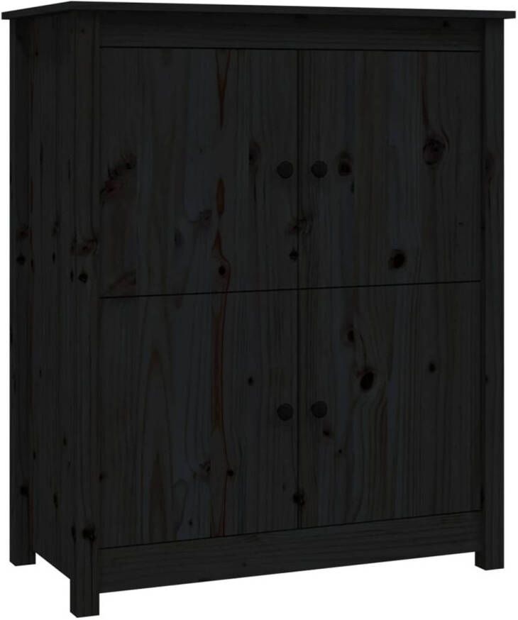 The Living Store Dressoir Grenenhout Zwart 83x41.5x100cm Landelijke Stijl