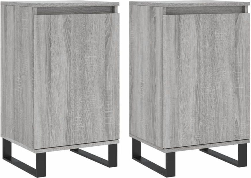 The Living Store Dressoir Grey Sonoma Oak 40 x 35 x 70 cm Durable Wood Metal