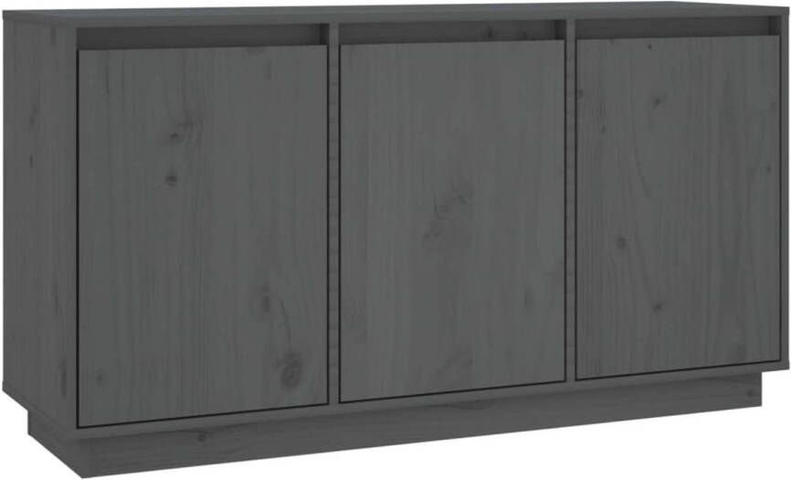 The Living Store Dressoir Grijs 111 x 34 x 60 cm Massief grenenhout