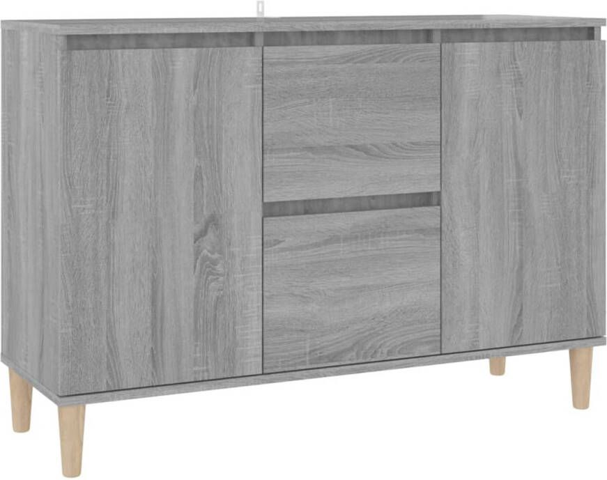 The Living Store Dressoir Grijs Sonoma Eiken 103.5 x 35 x 70 cm Bewerkt Hout