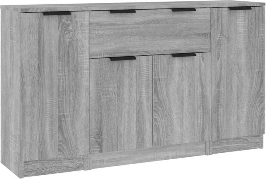 The Living Store Dressoir Grijs Sonoma Eiken 30 x 30 x 70 cm Met deur