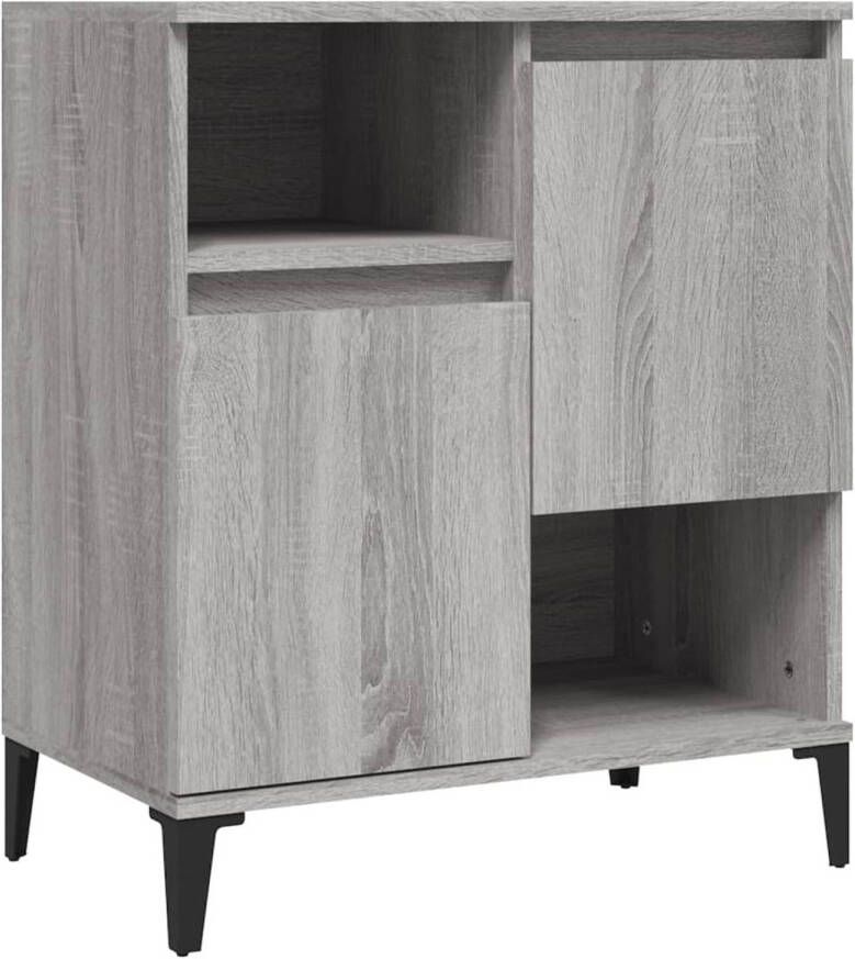 The Living Store Dressoir Grijs Sonoma Eiken 60 x 35 x 70 cm Duurzaam bewerkt hout en metaal