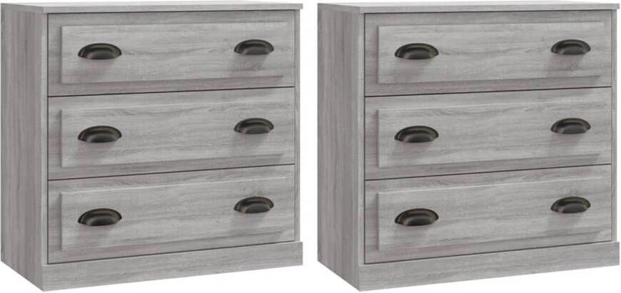 The Living Store Dressoir Grijs Sonoma Eiken 70 x 35.5 x 67.5 cm Duurzaam bewerkt hout