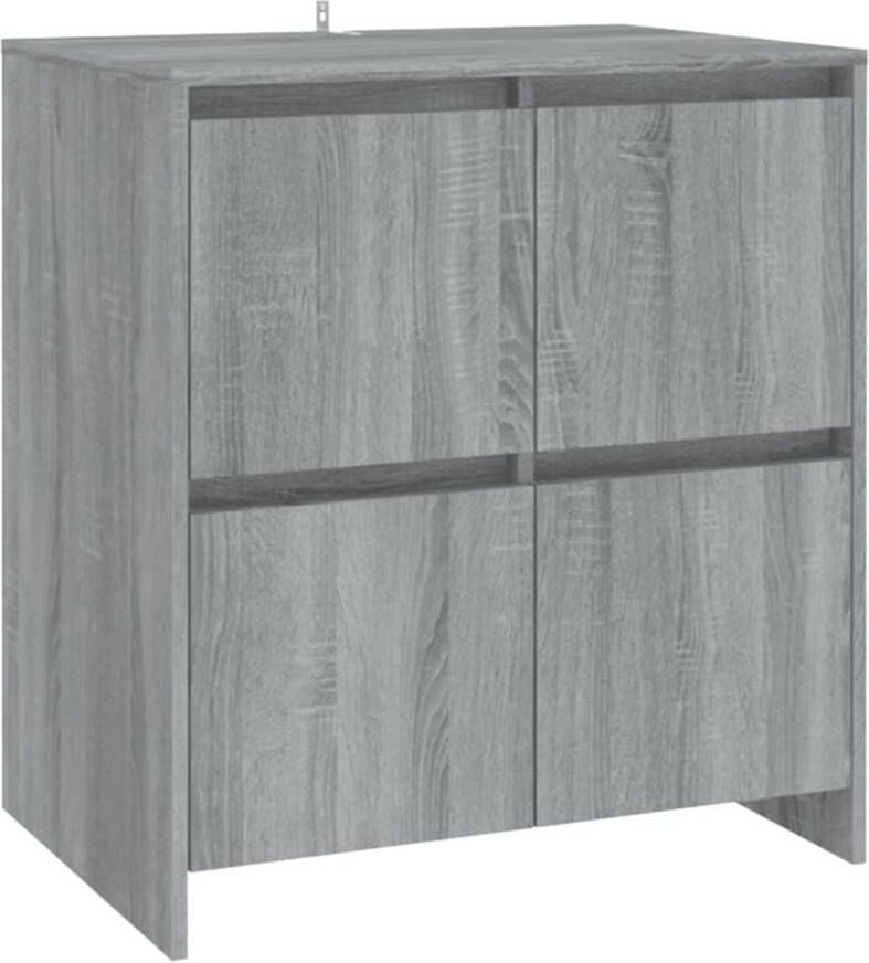 The Living Store Dressoir Grijs Sonoma Eiken 70 x 41 x 75 cm Multimedia-opbergruimte