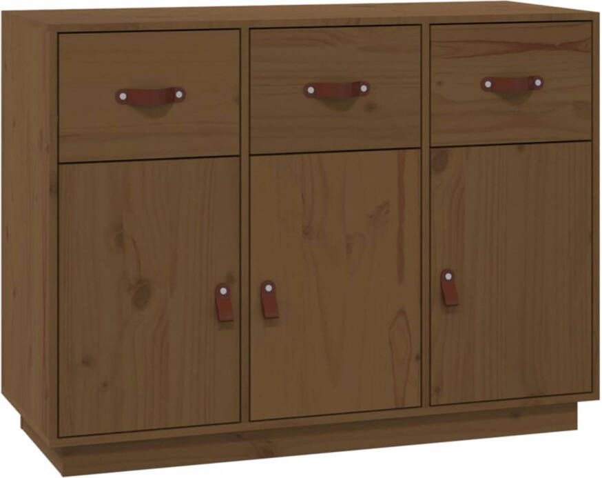 The Living Store Dressoir Honingbruin 100 x 40 x 75 cm Massief grenenhout