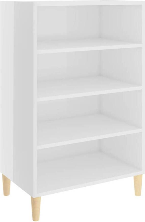 The Living Store Dressoir Hoogglans wit 57 x 35 x 90 cm Stevig en duurzaam 4 schappen