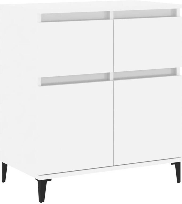 The Living Store Dressoir Hoogglans Wit 60 x 35 x 70 cm Duurzaam bewerkt hout en metaal