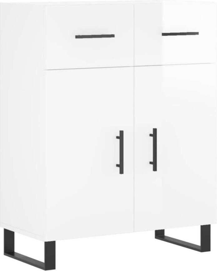 The Living Store Dressoir Hoogglans Wit 69.5 x 34 x 90 cm Duurzaam materiaal