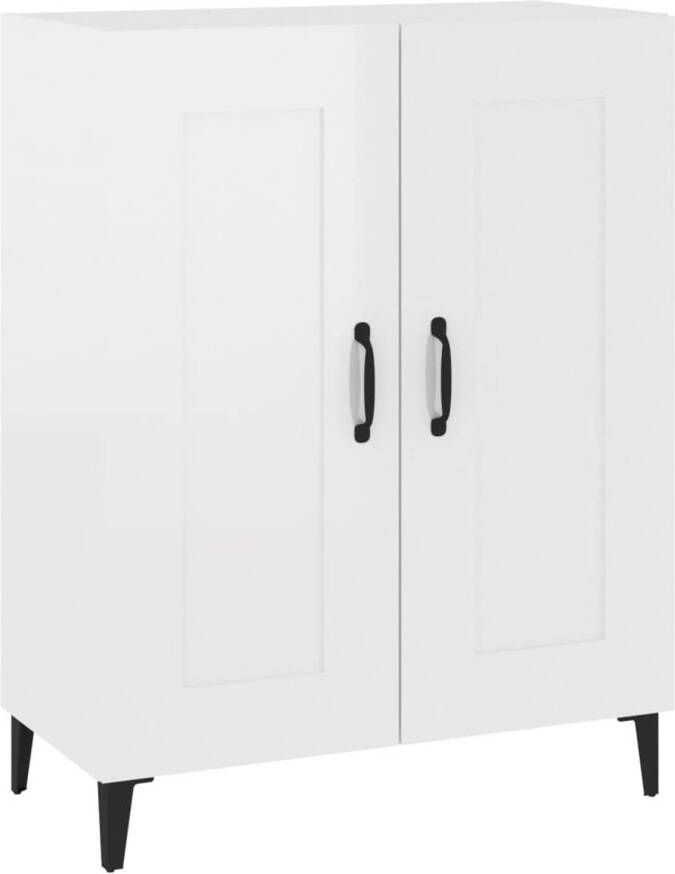 The Living Store Dressoir Hoogglans Wit 69.5 x 34 x 90 cm Stevig materiaal