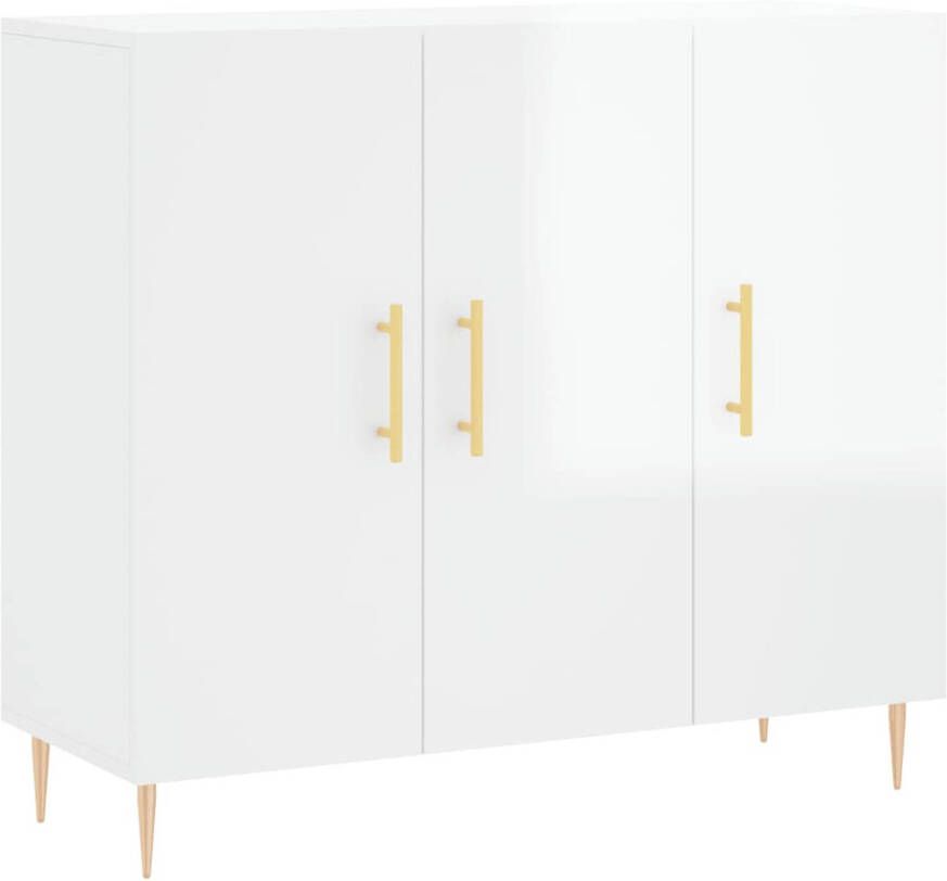 The Living Store Dressoir Hoogglans wit 90 x 34 x 80 cm (L x B x H)