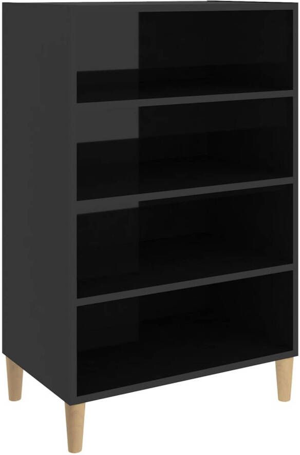 The Living Store Dressoir Hoogglans Zwart 57 x 35 x 90 cm Spaanplaat