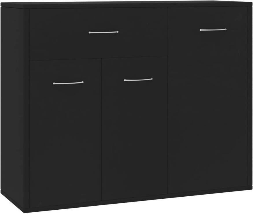 The Living Store Dressoir Hoogwaardig bewerkt hout 88 x 30 x 70 cm Zwart