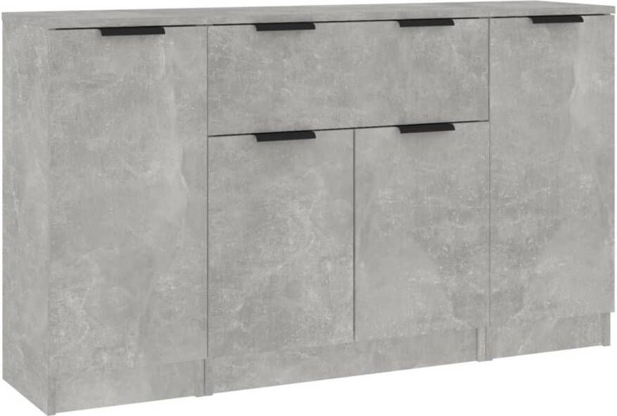 The Living Store Dressoir Hout 30 x 30 x 70 cm Betongrijs