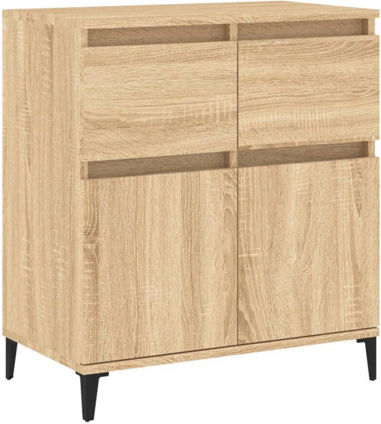 The Living Store Dressoir Hout 60x35x70 cm Sonoma Eiken Metalen poten