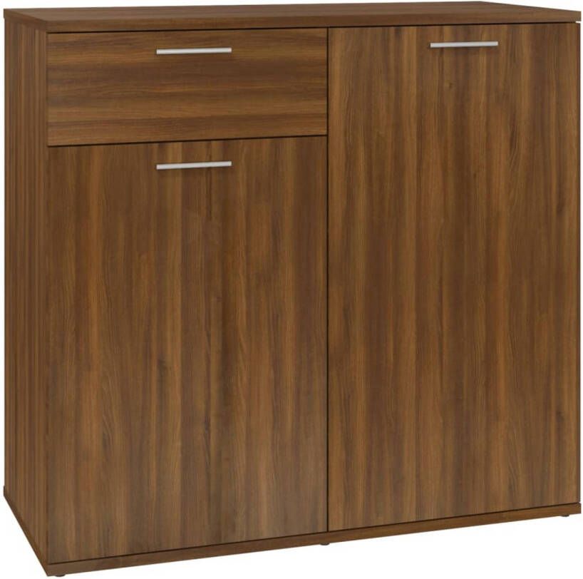 The Living Store Dressoir Hout Bruineiken 80 x 36 x 75 cm Flexibel Ontwerp