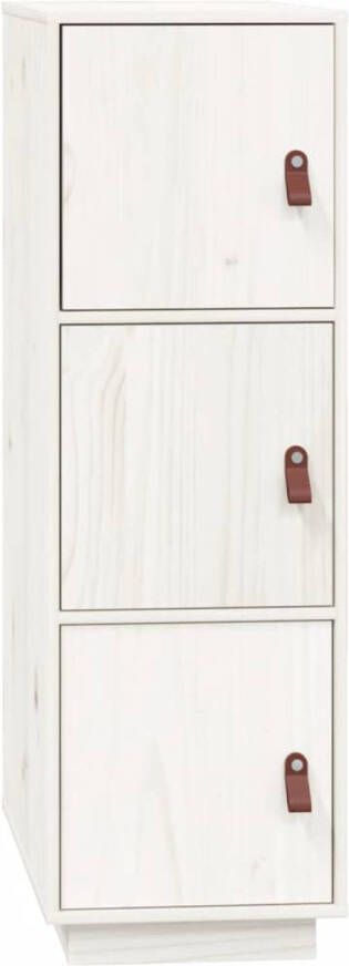 The Living Store Dressoir Hout Massief Grenenhout 34x40x108.5 cm Wit