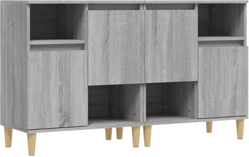 The Living Store Dressoir Houten poten 60 x 35 x 70 cm Grijs Sonoma Eiken