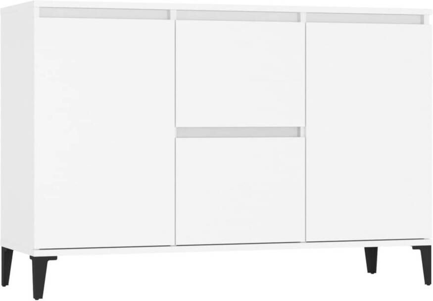 The Living Store Dressoir Industrieel 104 x 35 x 70 cm Wit Spaanplaat Metaal