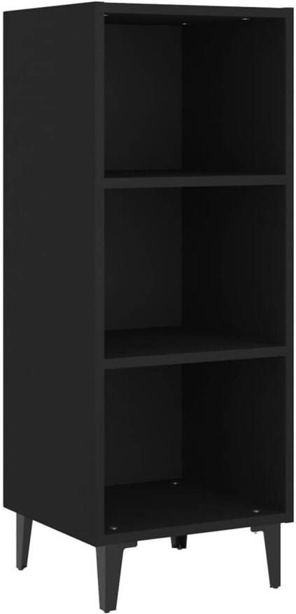 The Living Store Dressoir Industrieel Zwart 34.5 x 32.5 x 90 cm Hoogwaardig bewerkt hout en metaal