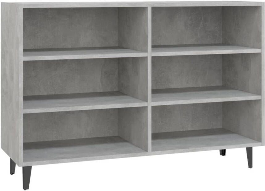 The Living Store Dressoir Industriële stijl 103.5 x 35 x 70 cm Betongrijs