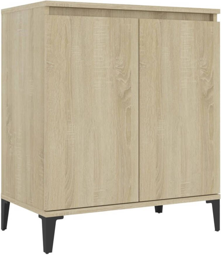 The Living Store Dressoir Industriële Stijl 60 x 35 x 70 cm Sonoma Eiken Met 2 Deuren