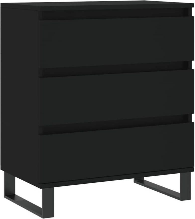 The Living Store Dressoir Industriële Stijl 60 x 35 x 70 cm Zwarte Opbergkast