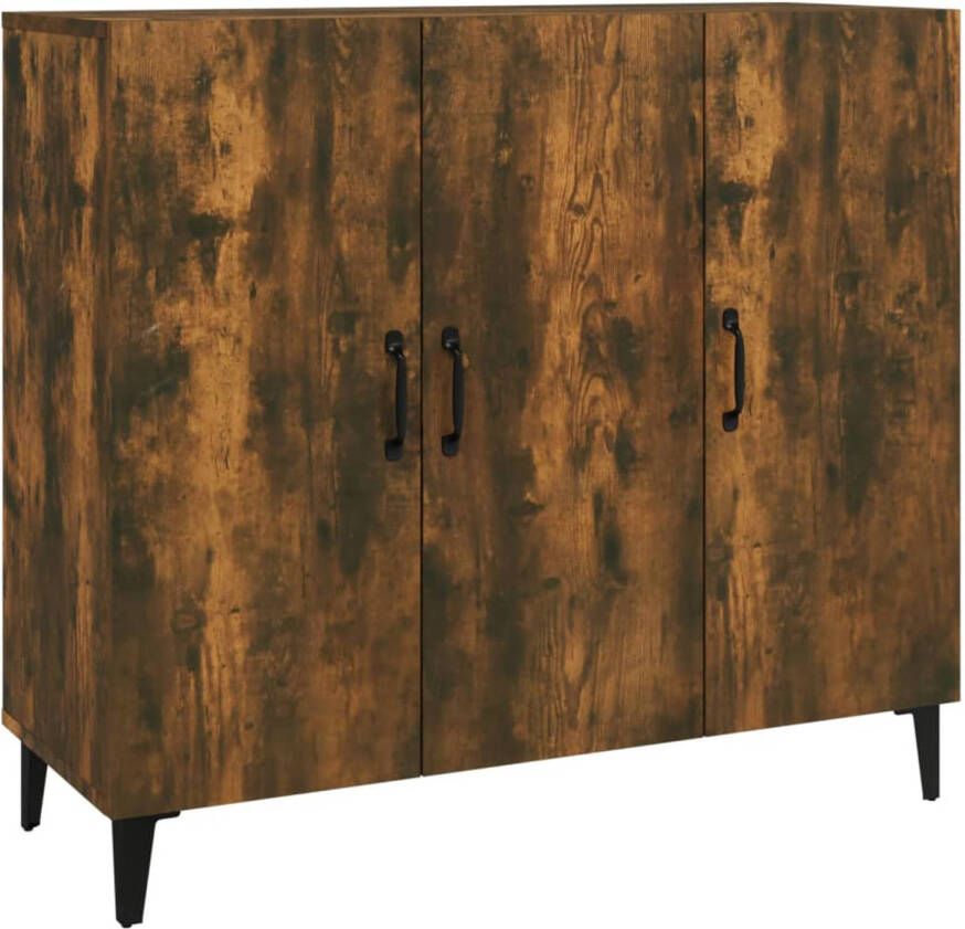 The Living Store Dressoir Industriële Stijl 90 x 34 x 80 cm Gerookt Eiken Praktisch Stabiel Stijlvol