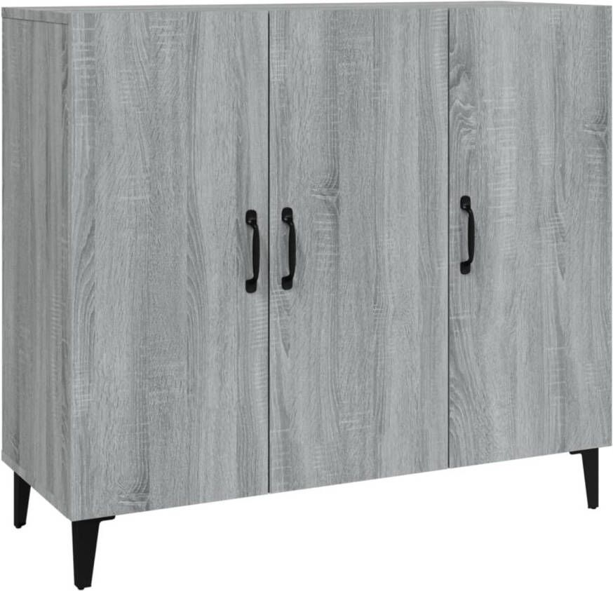 The Living Store Dressoir Industriële stijl Grijs Sonoma Eiken 90 x 34 x 80 cm Bewerkt hout en metaal