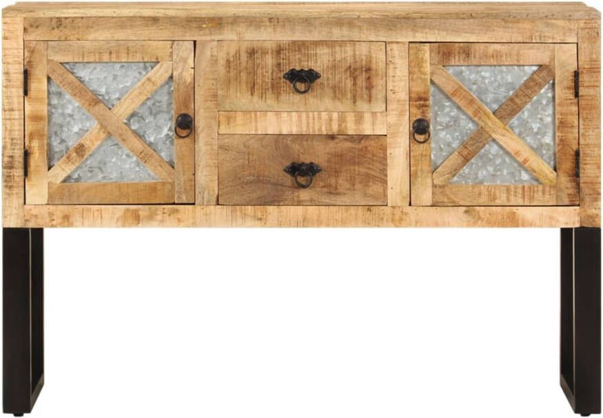 The Living Store Dressoir Industriële stijl Mangohout 110x30x74 cm 2 deuren en 2 lades