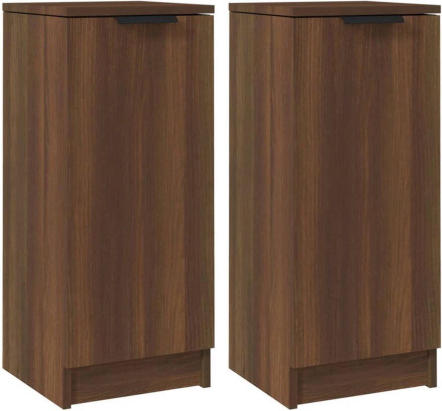 The Living Store Dressoir Kast 30x30x70 cm Bruineiken Met deur