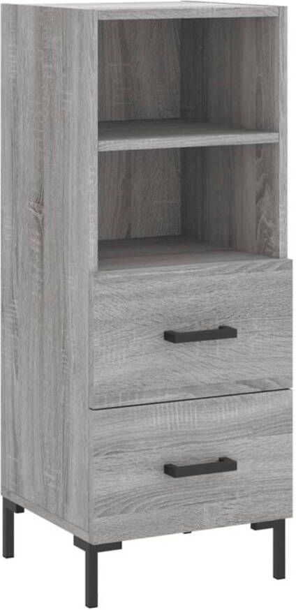 The Living Store Dressoir Kast 34.5 x 34 x 90 cm Grijs Sonoma Eiken