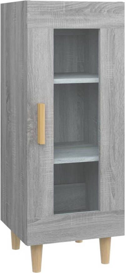 The Living Store Dressoir Kast 34.5 x 34 x 90 cm Grijs Sonoma Eiken Bewerkt Hout