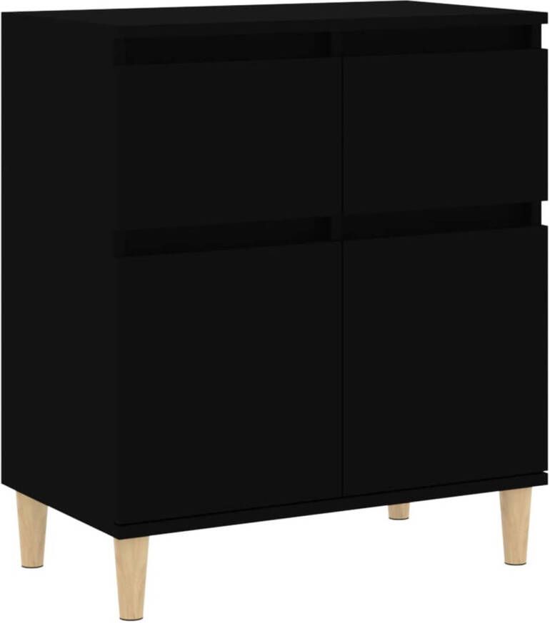 The Living Store Dressoir Kast 60x35x70 cm Zwart Houten Meubel met Opbergruimte